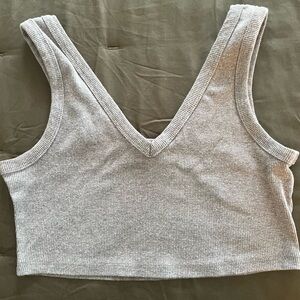 Wild Fable Heather Gray Ribbed Top